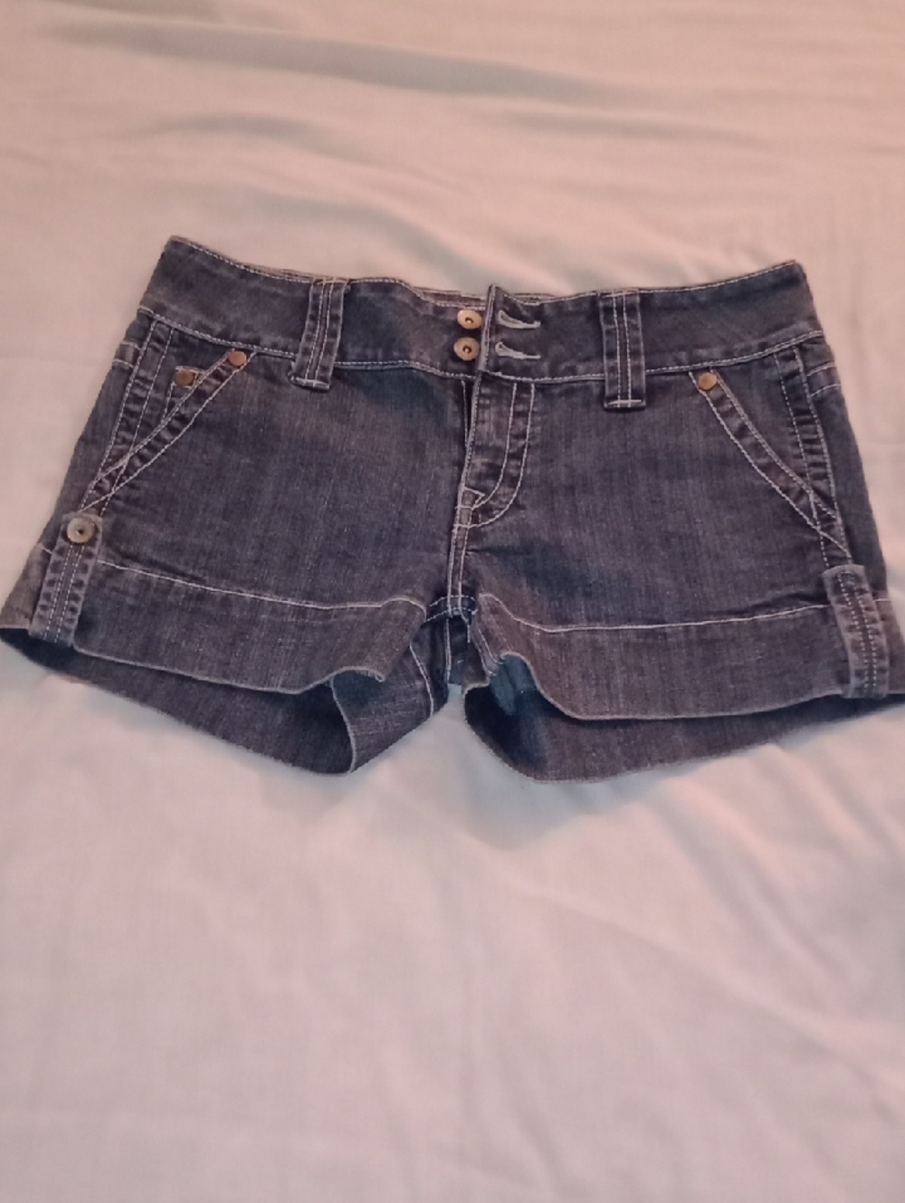 Mossimo Supply Co. Gray Denim Cuffed Women's Shorts